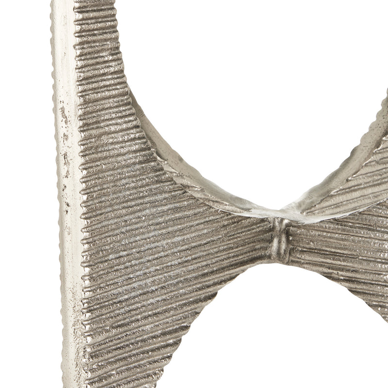 Currey and Company 4000-0142 Accent Table, Antique Nickel/White