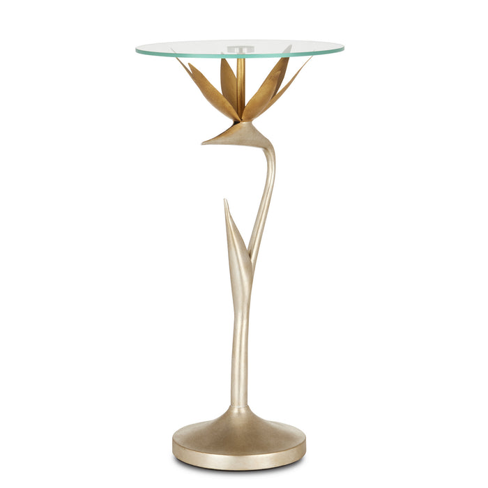 Currey and Company 4000-0147 Accent Table, Contemporary Silver Leaf/Contemporary Gold Leaf