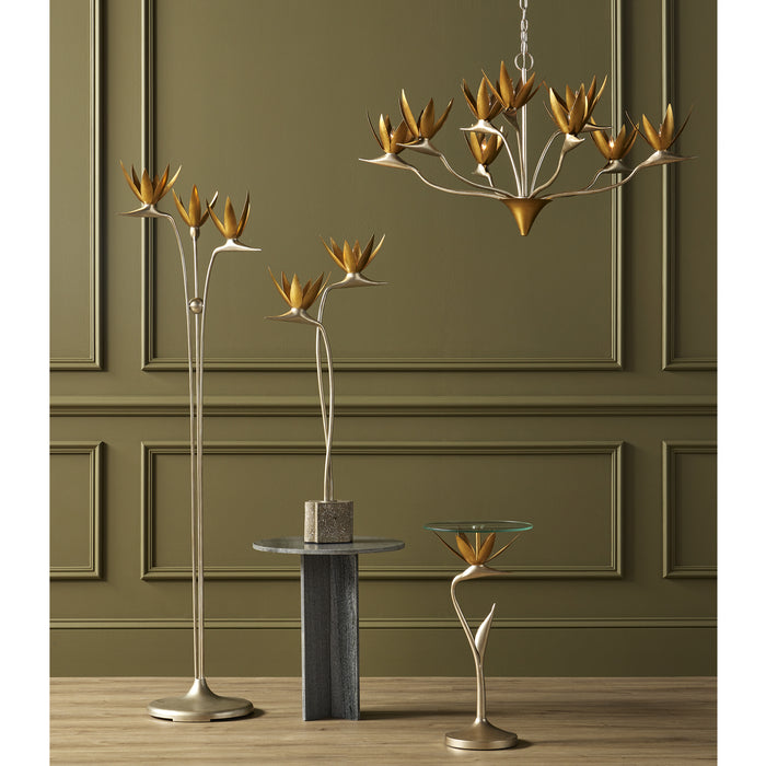 Currey and Company 4000-0147 Accent Table, Contemporary Silver Leaf/Contemporary Gold Leaf