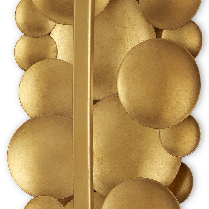 Currey and Company 5000-0212 One Light Wall Sconce, Contemporary Gold Leaf