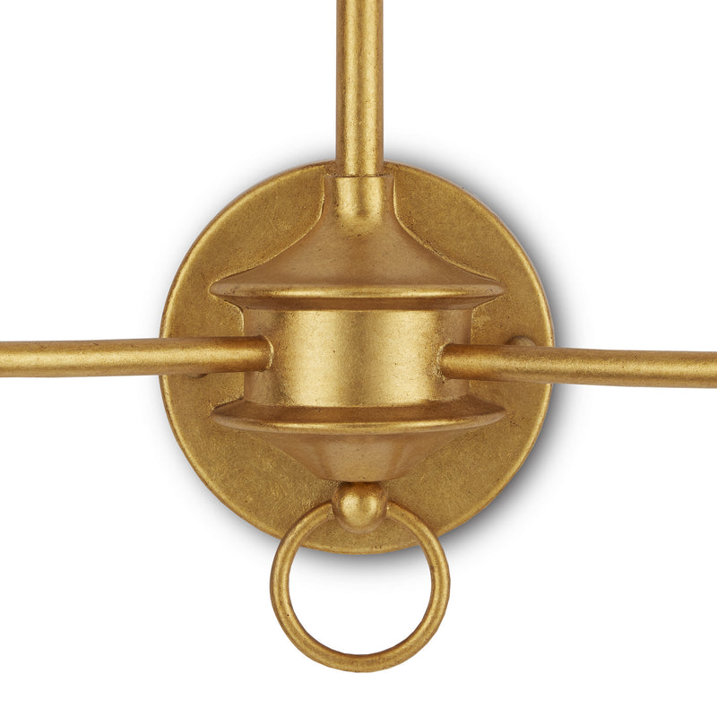 Currey and Company 5000-0214 Two Light Wall Sconce, Contemporary Gold Leaf