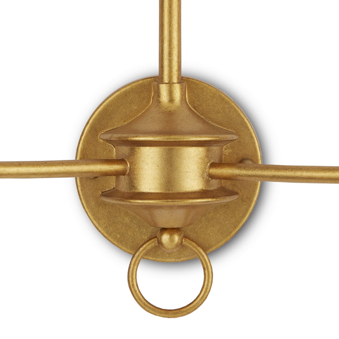 Currey and Company 5000-0214 Two Light Wall Sconce, Contemporary Gold Leaf