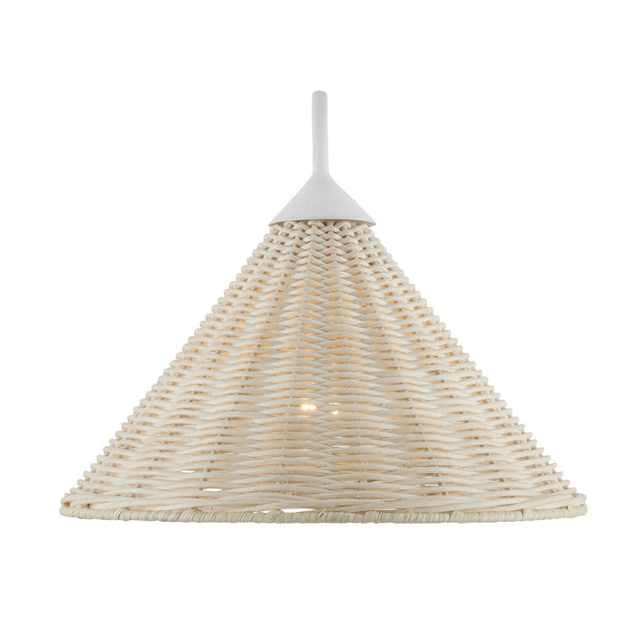 Currey and Company 5000-0219 One Light Wall Sconce, White/Bleached Natural