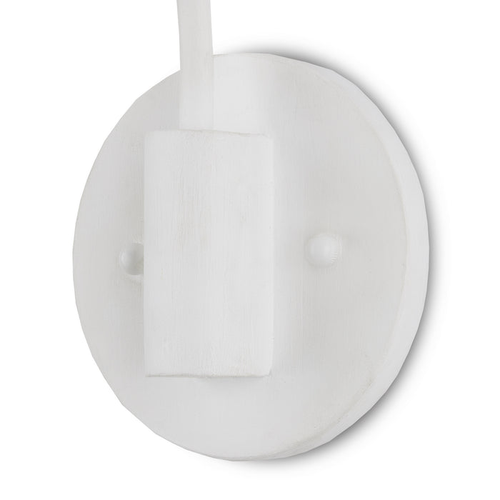 Currey and Company 5000-0219 One Light Wall Sconce, White/Bleached Natural