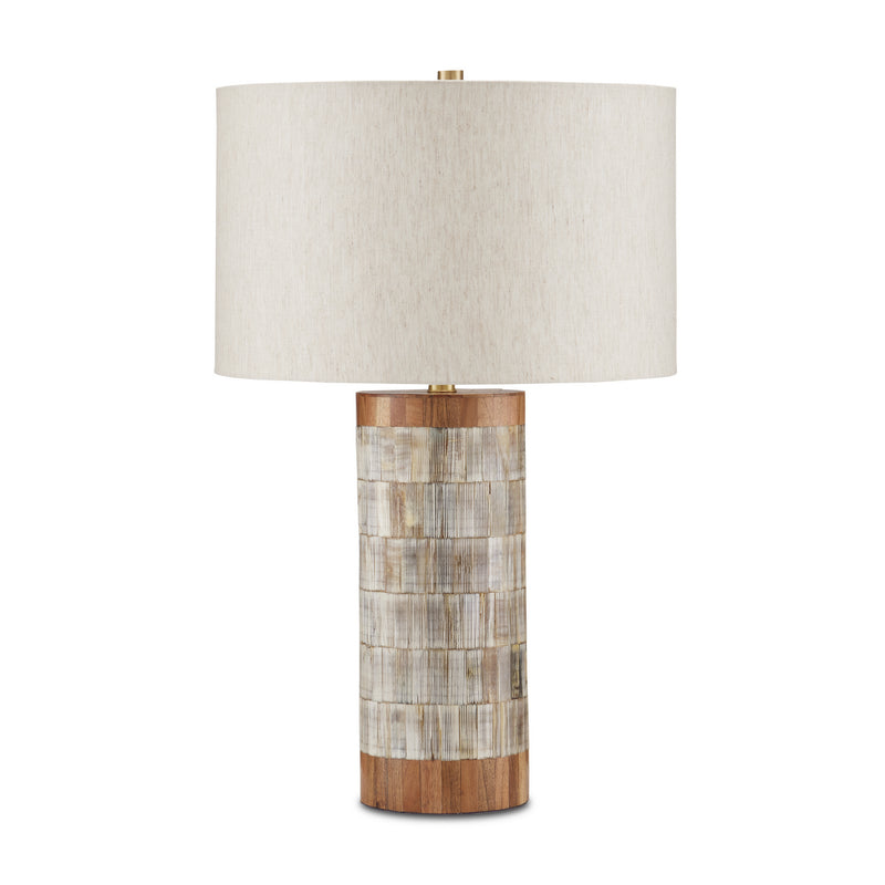 Currey and Company 6000-0823 One Light Table Lamp, Natural/Brass