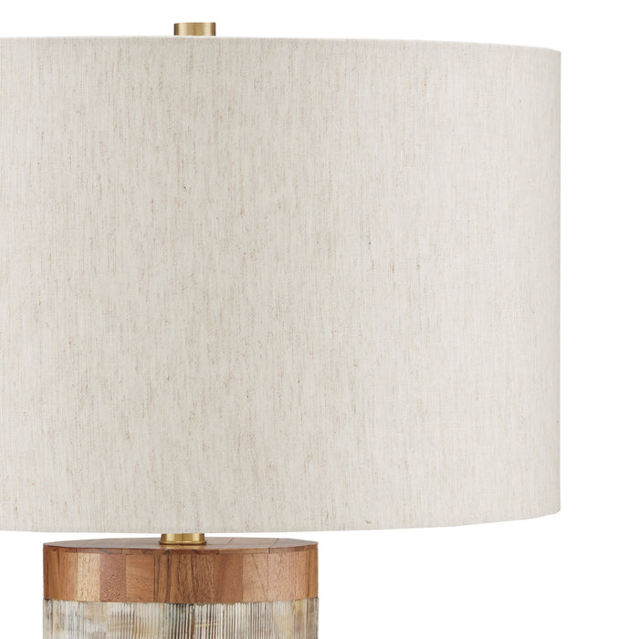Currey and Company 6000-0823 One Light Table Lamp, Natural/Brass