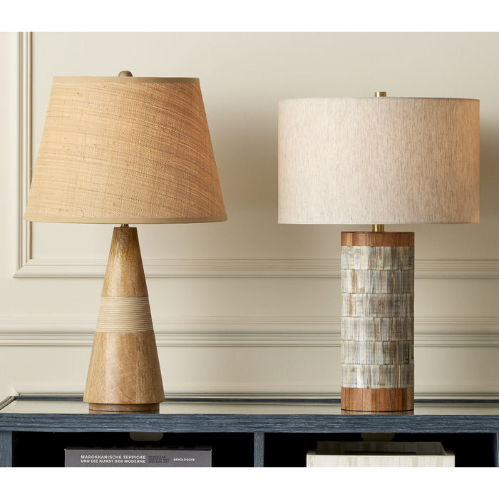Currey and Company 6000-0823 One Light Table Lamp, Natural/Brass