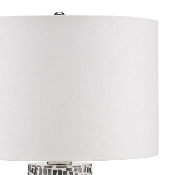 Currey and Company 6000-0826 One Light Table Lamp, Gray/White/Polished Nickel