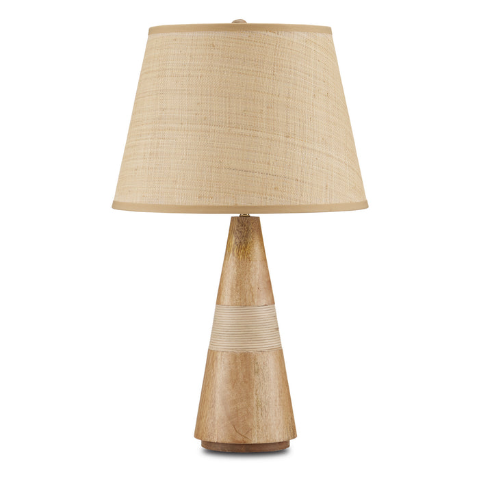 Currey and Company 6000-0828 One Light Table Lamp, Natural/Brass
