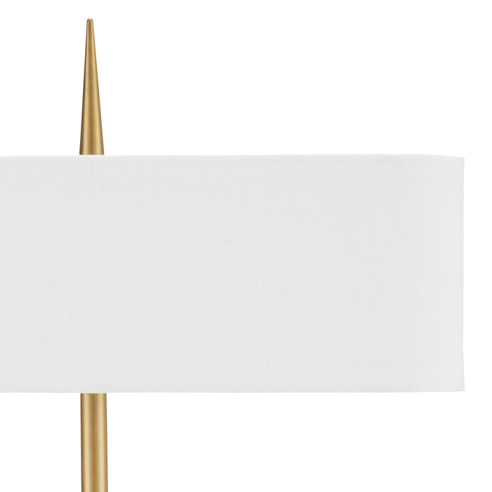 Currey and Company 6000-0833 Two Light Table Lamp, Antique Brass/Clear