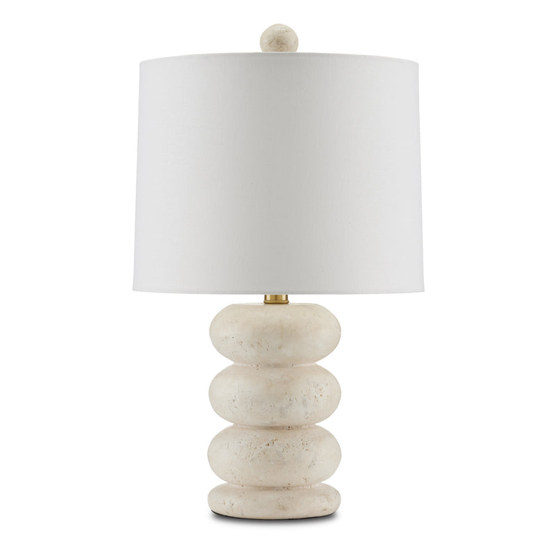 Currey and Company 6000-0836 One Light Table Lamp, Beige/Antique Brass