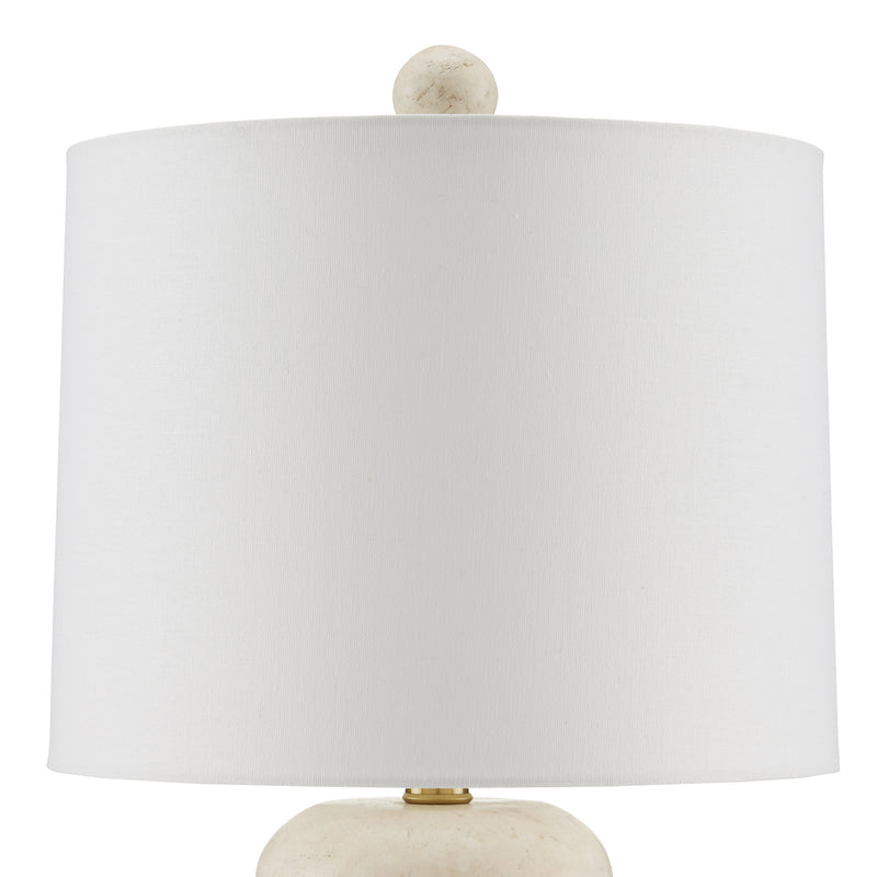 Currey and Company 6000-0836 One Light Table Lamp, Beige/Antique Brass