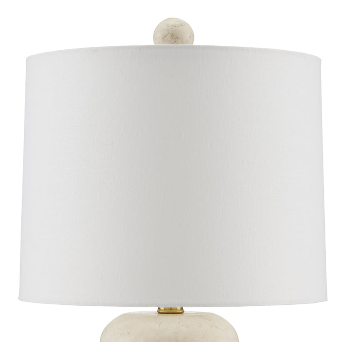 Currey and Company 6000-0836 One Light Table Lamp, Beige/Antique Brass