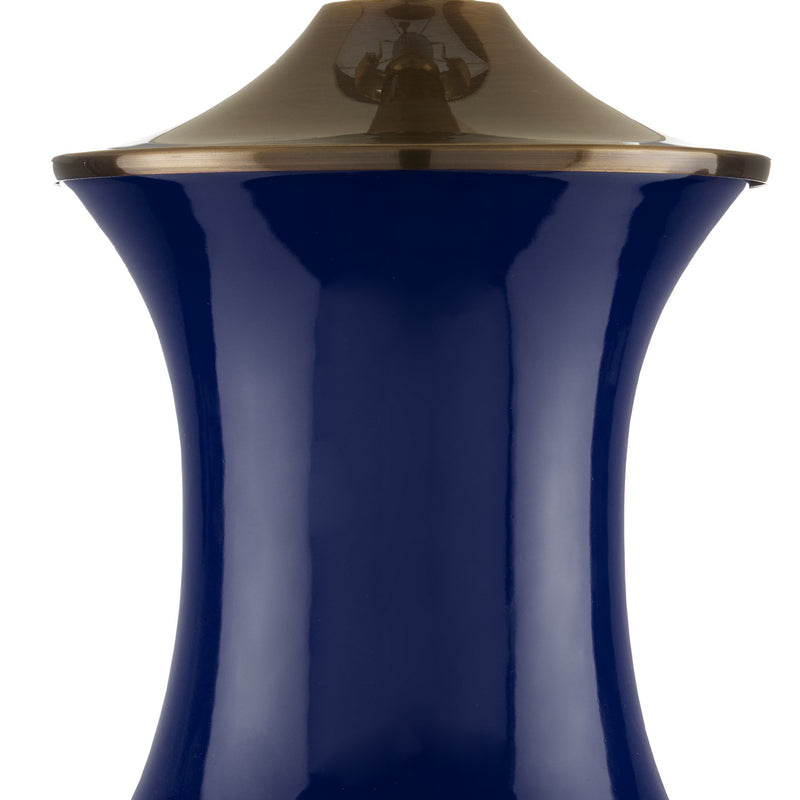 Currey and Company 6000-0841 One Light Table Lamp, Blue/Antique Brass