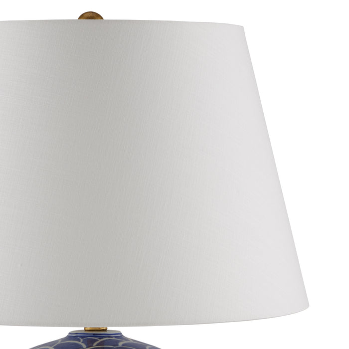 Currey and Company 6000-0842 One Light Table Lamp, Blue/White/Gold Leaf