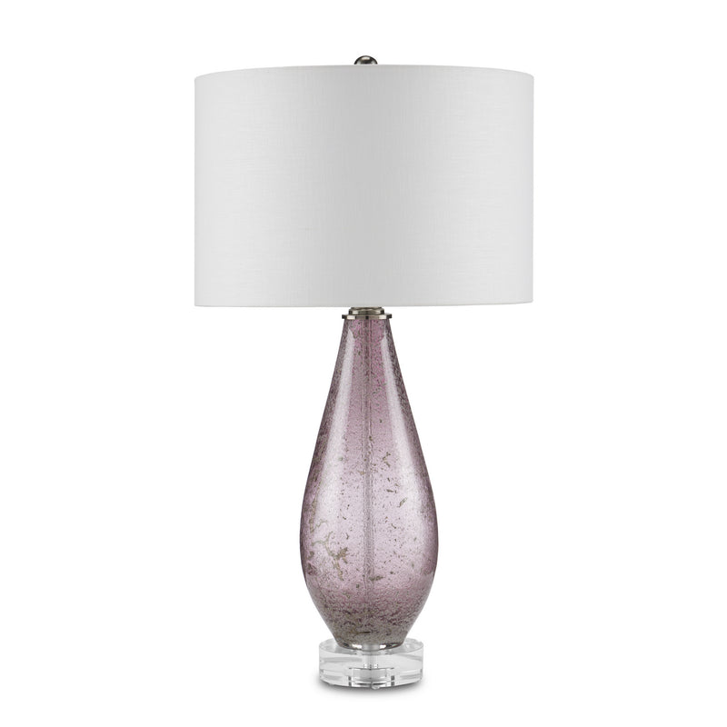 Currey and Company 6000-0854 One Light Table Lamp, Purple/Clear/Antique Nickel