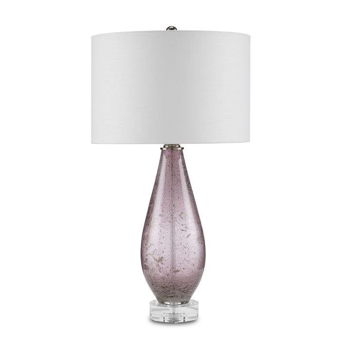 Currey and Company 6000-0854 One Light Table Lamp, Purple/Clear/Antique Nickel
