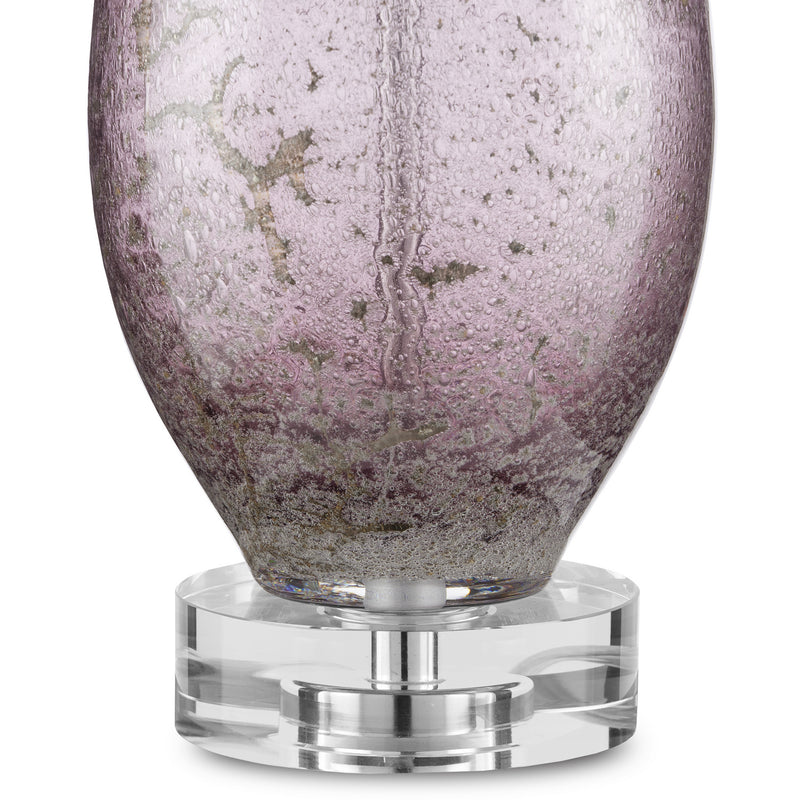 Currey and Company 6000-0854 One Light Table Lamp, Purple/Clear/Antique Nickel