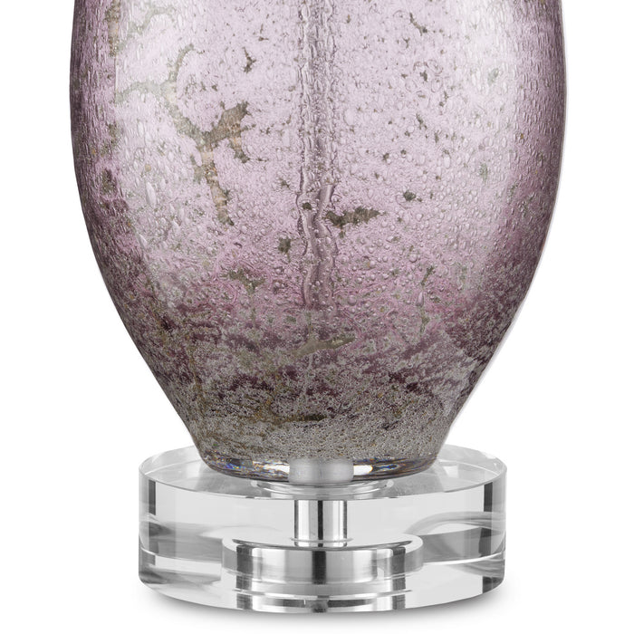 Currey and Company 6000-0854 One Light Table Lamp, Purple/Clear/Antique Nickel