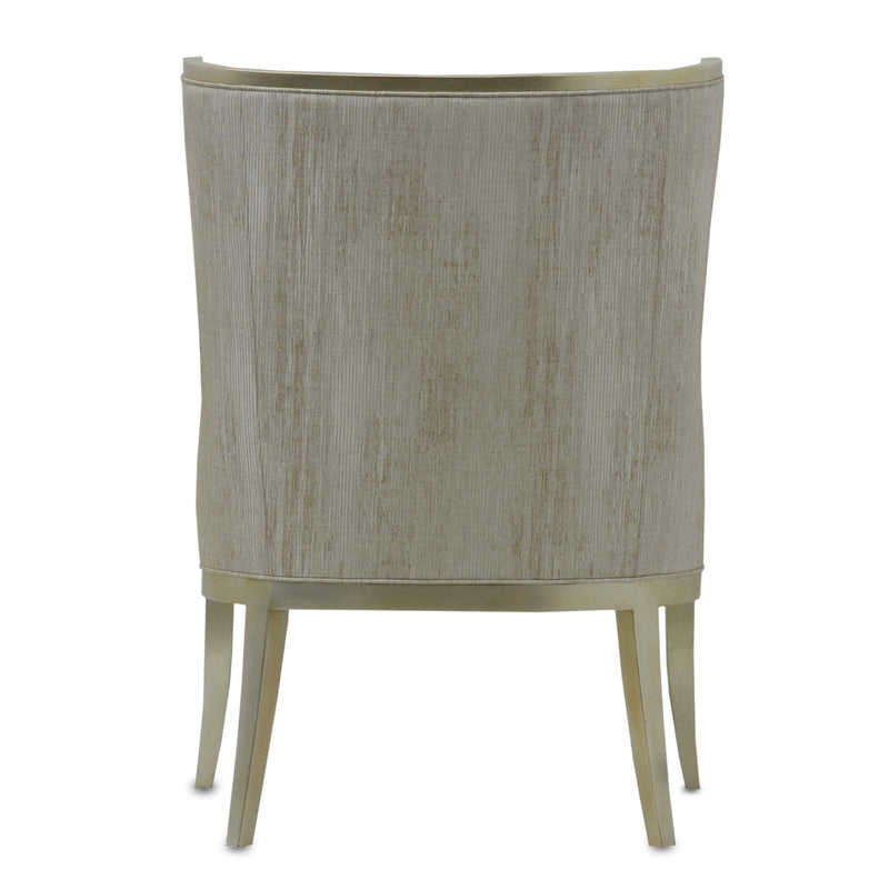 Currey and Company 7000-0642 Chair, Silver/Fresh File Linen