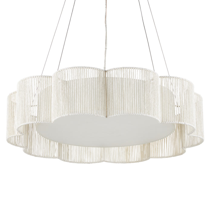 Currey and Company 9000-0923 LED Chandelier, White/Contemporary Silver Leaf