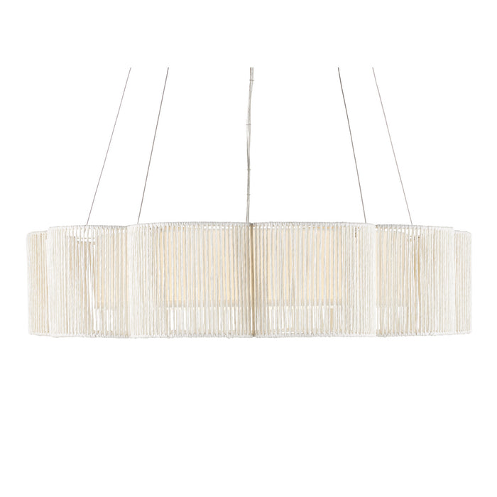 Currey and Company 9000-0923 LED Chandelier, White/Contemporary Silver Leaf