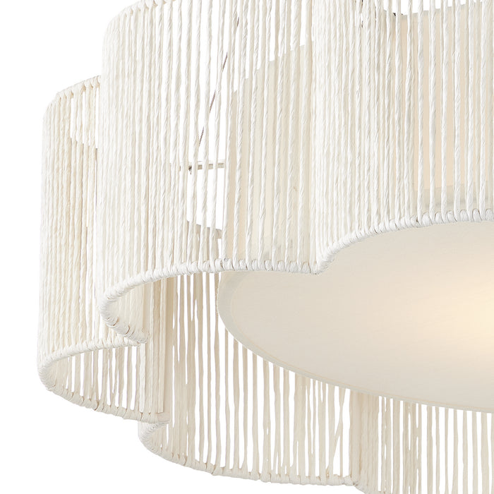 Currey and Company 9000-0923 LED Chandelier, White/Contemporary Silver Leaf