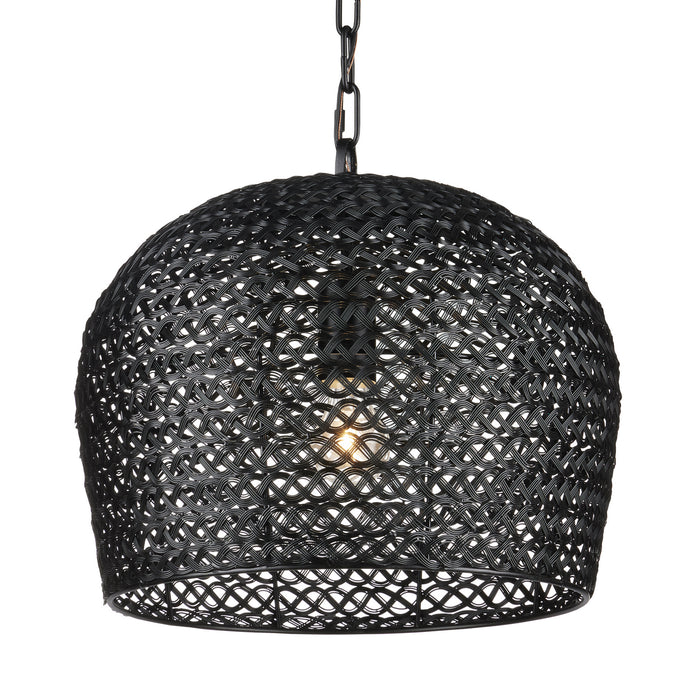 Currey and Company 9000-0960 One Light Pendant, Satin Black