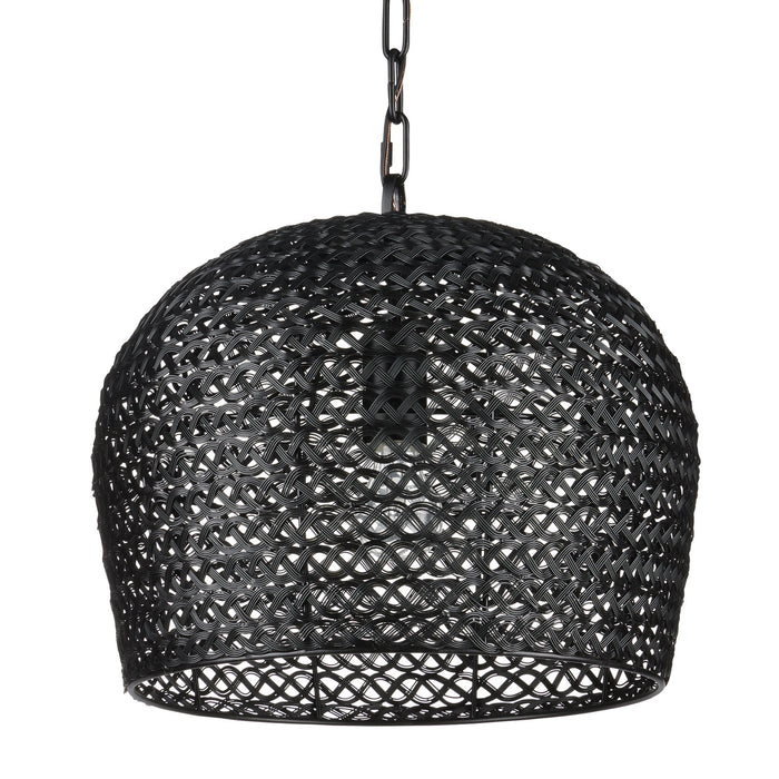 Currey and Company 9000-0960 One Light Pendant, Satin Black