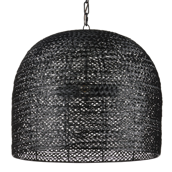 Currey and Company 9000-0961 Three Light Pendant, Satin Black