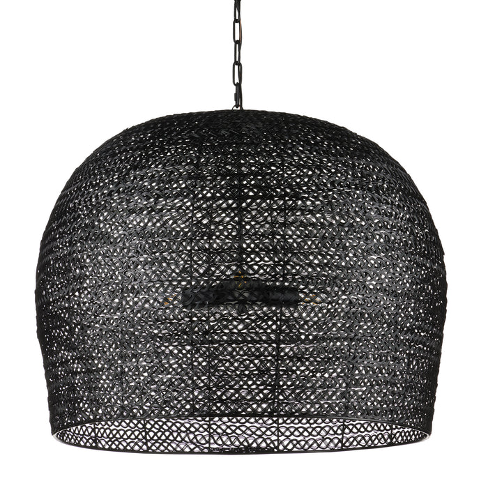 Currey and Company 9000-0962 Three Light Pendant, Satin Black