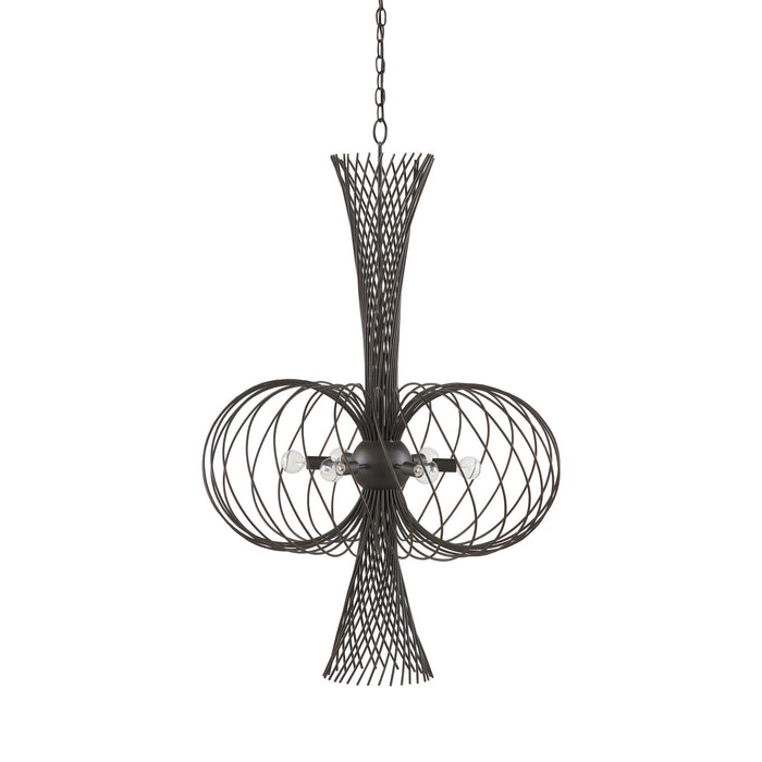 Currey and Company 9000-0963 Six Light Chandelier, Bronze Gold