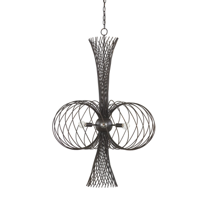 Currey and Company 9000-0963 Six Light Chandelier, Bronze Gold