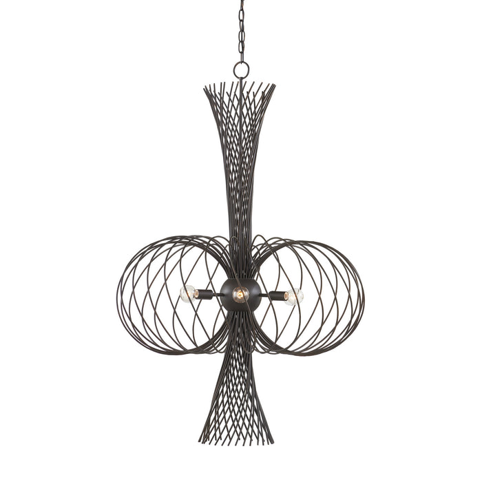 Currey and Company 9000-0963 Six Light Chandelier, Bronze Gold