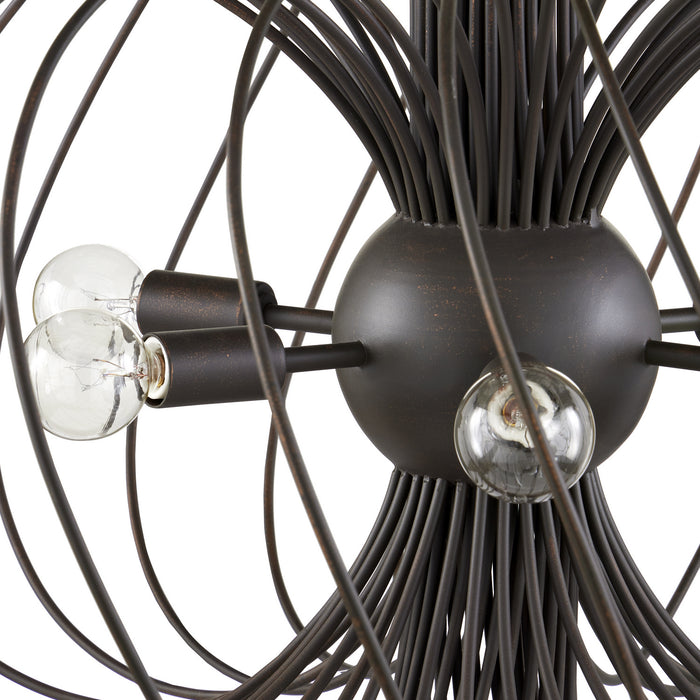 Currey and Company 9000-0963 Six Light Chandelier, Bronze Gold