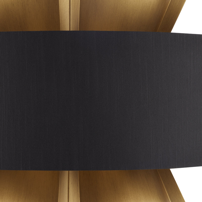 Currey and Company 9000-0970 Six Light Chandelier, Brass/Black