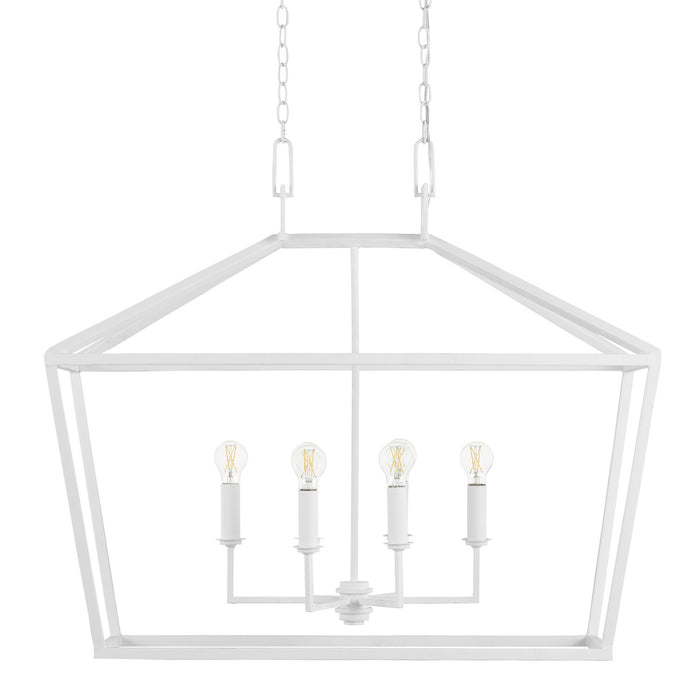 Currey and Company 9000-0979 Six Light Chandelier, Gesso White