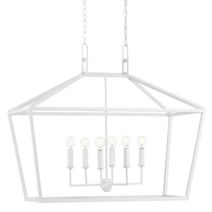 Currey and Company 9000-0979 Six Light Chandelier, Gesso White