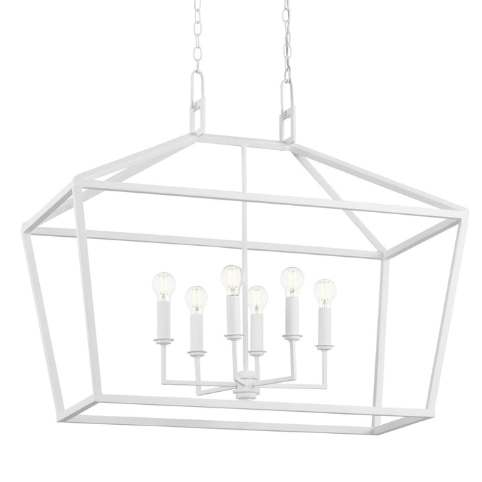 Currey and Company 9000-0979 Six Light Chandelier, Gesso White