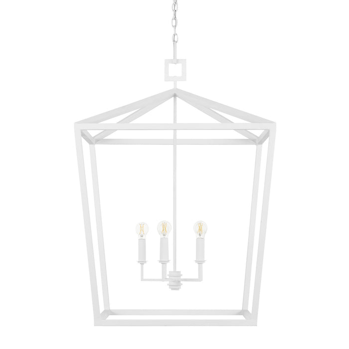 Currey and Company 9000-0980 Four Light Chandelier, Gesso White