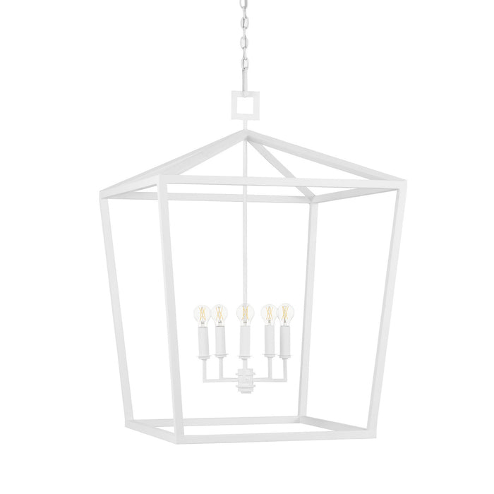 Currey and Company 9000-0980 Four Light Chandelier, Gesso White