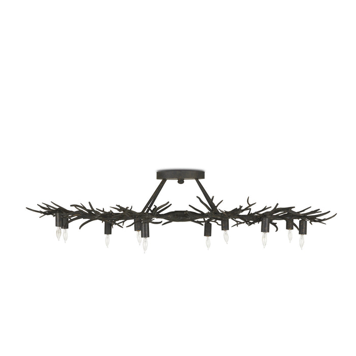 Currey and Company 9000-0981 Ten Light Semi-Flush Mount, Rustic Bronze