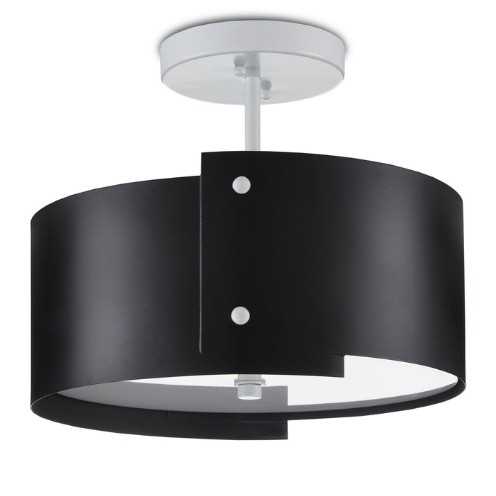 Currey and Company 9000-0983 LED Semi-Flush Mount, Blacksmith/Sugar White