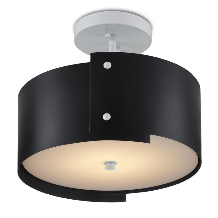 Currey and Company 9000-0983 LED Semi-Flush Mount, Blacksmith/Sugar White