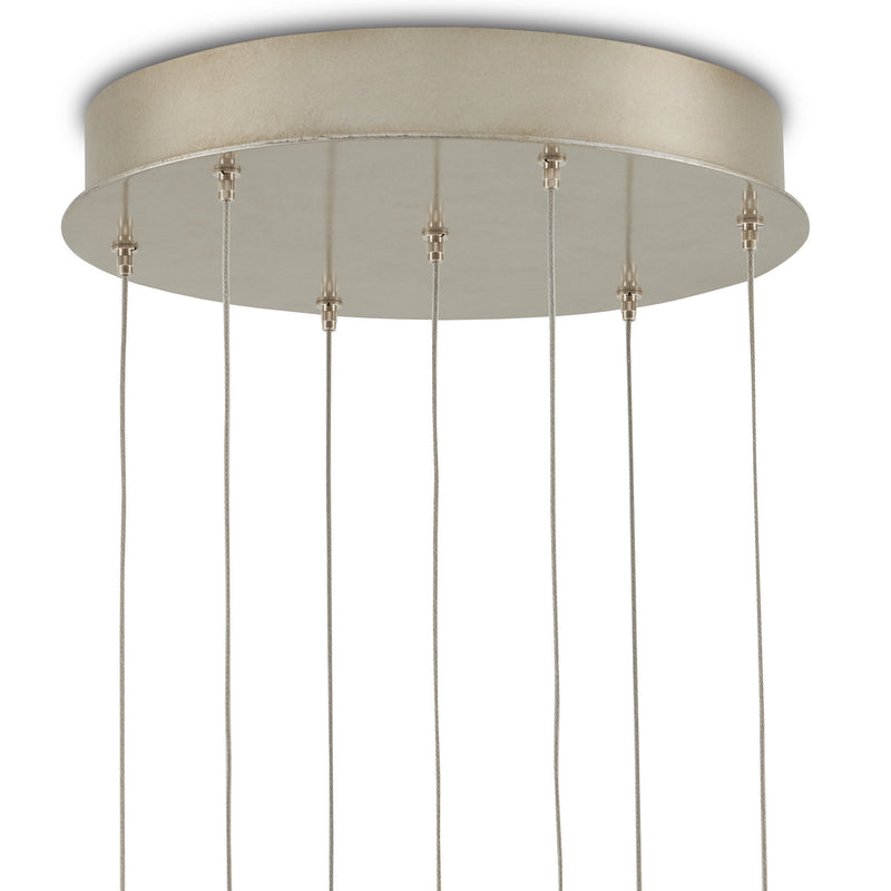 Currey and Company 9000-1014 Seven Light Pendant, Antique Silver/Antique Gold/Matte Charcoal