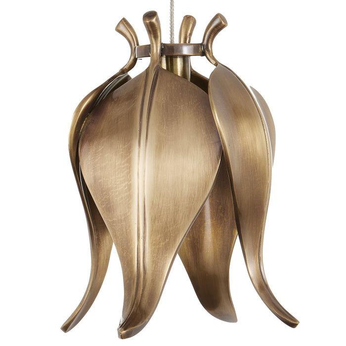 Currey and Company 9000-1023 15 Light Pendant, Antique Brass