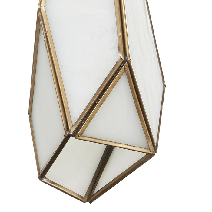 Currey and Company 9000-1036 15 Light Pendant, White/Antique Brass
