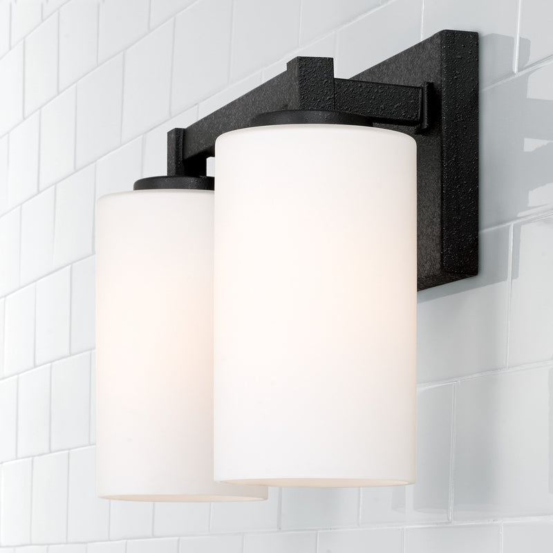 Capital Lighting 119821BI-545 Two Light Vanity, Black Iron