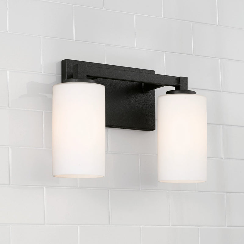Capital Lighting 119821BI-545 Two Light Vanity, Black Iron