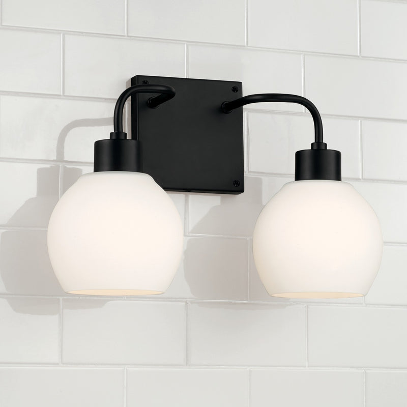 Capital Lighting 120021MB-540 Two Light Vanity, Matte Black
